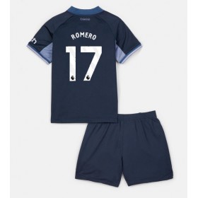 Tottenham Hotspur Cristian Romero #17 Borta Kläder Barn 2023-24 Kortärmad (+ Korta byxor)